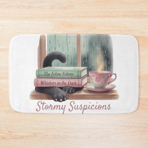 Item preview, Stormy Suspicions — Rainy Window Cat Cozy Mystery Reader Tee designed and sold by kosimazaki.