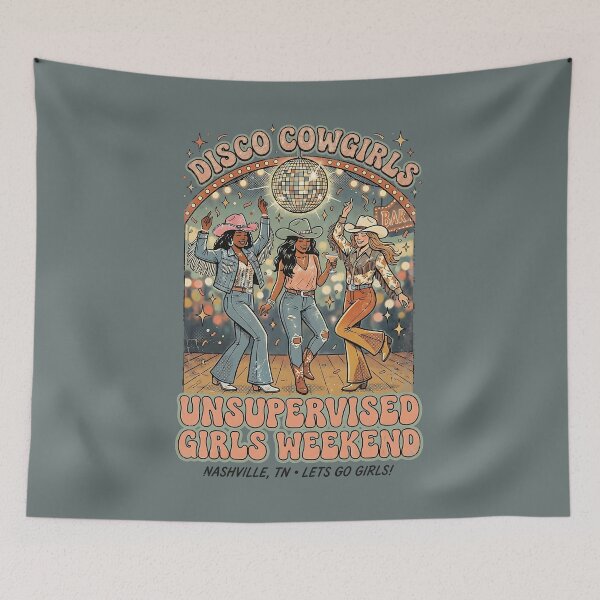 Item preview, Retro Disco Cowgirls Nashville Girls Trip Western Aesthetic designed and sold by SplashTastic.