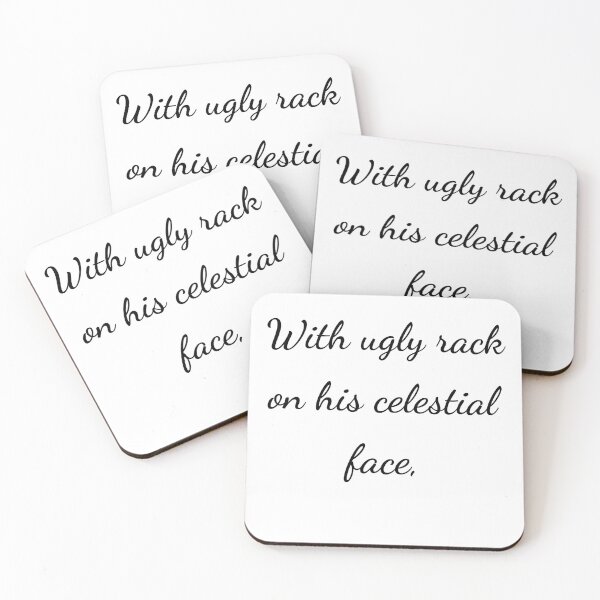 Item preview, "With ugly rack on his celestial face," - handwriting black designed and sold by ariksworld.