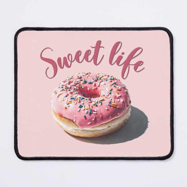 Item preview, Delicious Pink Doughnut Art - Sweet Life Typography for Kitchen Decor designed and sold by illeN-Art-World.