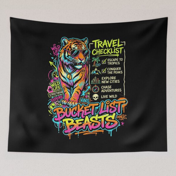 Item preview, Streetwear Graffiti Tiger Urban Art Neon Aesthetic designed and sold by SplashTastic.