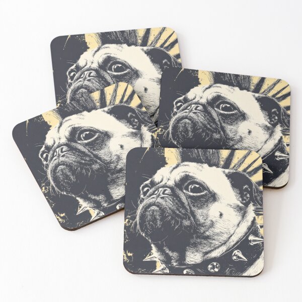 Item preview, Pug with mohawk and studded collar designed and sold by anytka.