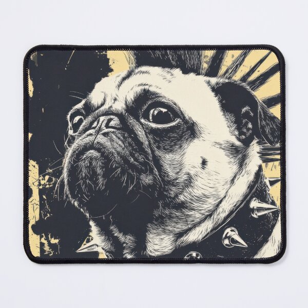 Item preview, Pug with mohawk and studded collar designed and sold by anytka.