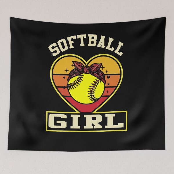Item preview, Retro Heart Bow Softball Girl Shirt designed and sold by LashondaGreen89.