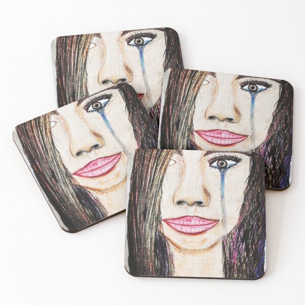 Item preview, Crying Girl With Flower Crown designed and sold by Shirl's .