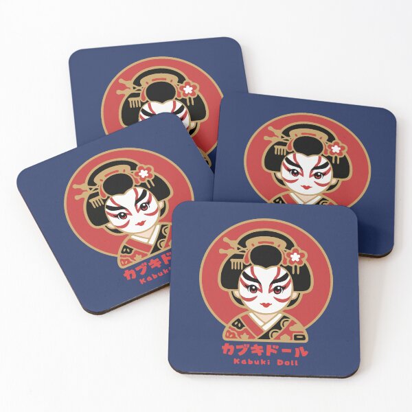 Item preview, Kabuki Doll Japanese Retro Makeup Art Design designed and sold by AbsoluteMotif.