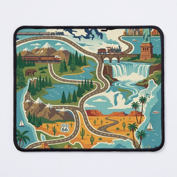 Item preview, Vintage North America Adventure Map Poster designed and sold by M.Store.