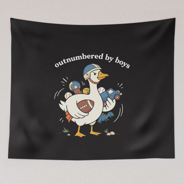 Item preview, Outnumbered By Boys Funny Mama of Sons Vintage Mother Humor designed and sold by kiralynstration.