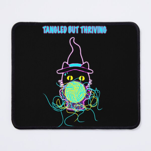 Item preview, Tangled But Thriving – Cozy Chaos Witch Cat Sticker designed and sold by ArtyWares.