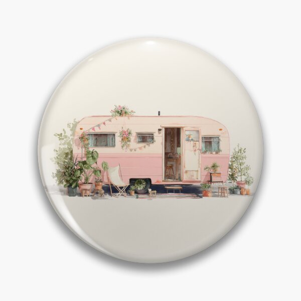 Item preview, Vintage trailer in a garden setting designed and sold by anytka.