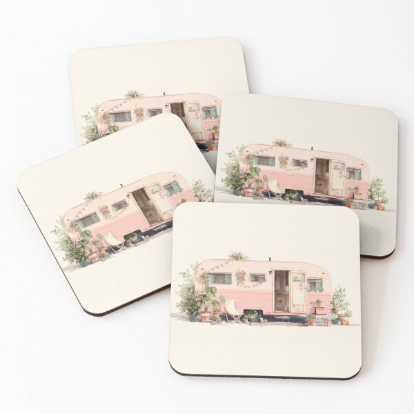 Item preview, Vintage trailer in a garden setting designed and sold by anytka.
