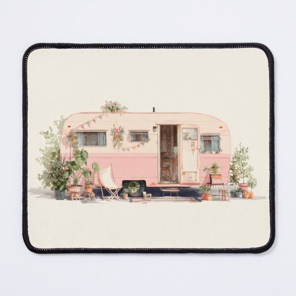 Item preview, Vintage trailer in a garden setting designed and sold by anytka.