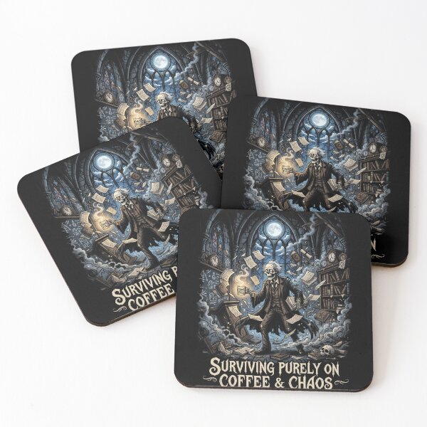Artikelvorschau, Überleben nur von Kaffee und Chaos Lustiger Skelettlehrer entworfen und verkauft von printedartgoods.