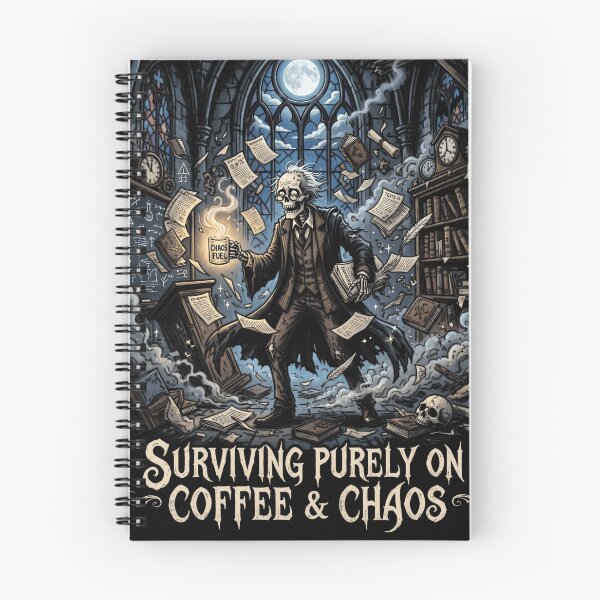 Item preview, Surviving Purely On Coffee And Chaos Funny Skeleton Teacher designed and sold by printedartgoods.