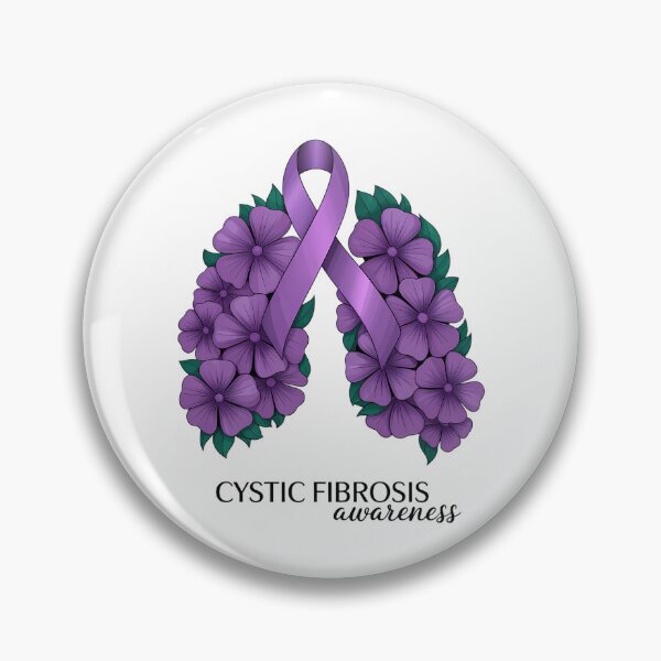 Item preview, Cystic Fibrosis Awareness Floral Lungs Purple Ribbon  designed and sold by sailorjessiArt.