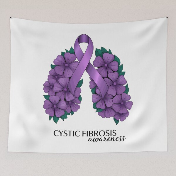 Item preview, Cystic Fibrosis Awareness Floral Lungs Purple Ribbon designed and sold by sailorjessiArt.