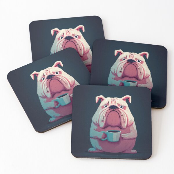 Item preview, Bulldog holding a cup in dark space designed and sold by anytka.