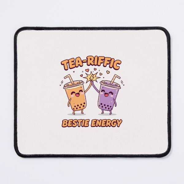 Item preview, Tea-riffic Bestie Energy – Cute Kawaii Bubble Tea Friendship Pun Design for Boba Lovers designed and sold by KhadijaBatool38.