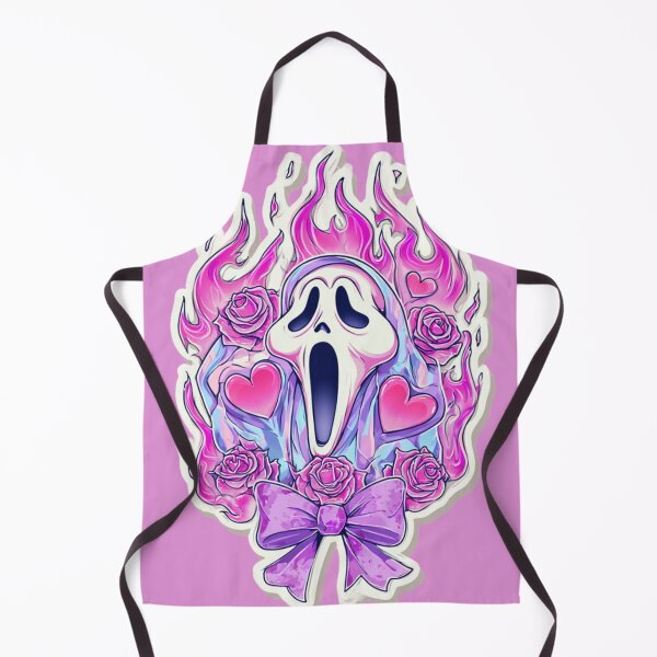 Item preview, ink and Purple Ghostface with Bow and Roses - Spooky Cute Aesthetic Horror designed and sold by illeN-Art-World.