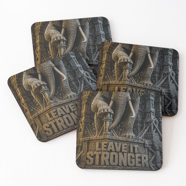 Item preview, Founder Legacy Leave It Stronger Elephant Brutalist Sculpture Art Print designed and sold by SavannaStrikes.