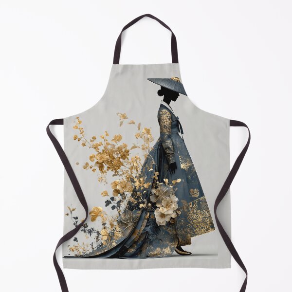 Item preview, Elegant Modern Korean Hanbok with Gold Floral Embroidery designed and sold by colorful-white.