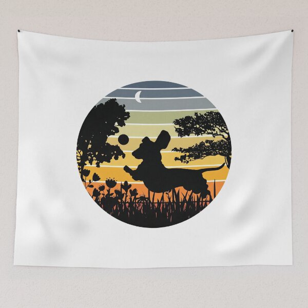 Item preview, Dachshund Wiener Dog Sunset Garden Nature Lover designed and sold by OlyvieArt.
