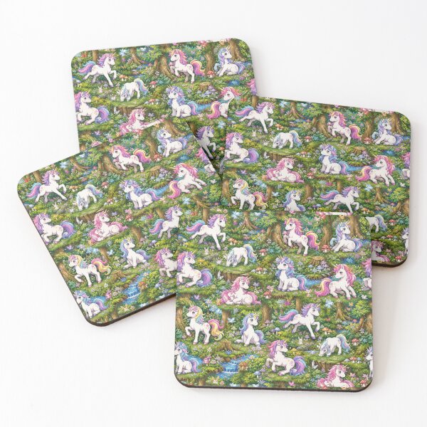 Item preview, Unicorn Forest Pattern – Cute Fantasy Kawaii Seamless Magical Woodland Design designed and sold by AnimalAirtistry.