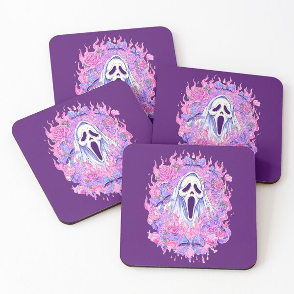 Item preview, Pink Coquette Ghostface Halloween - Pastel Goth Ghost with Bows and Roses designed and sold by illeN-Art-World.