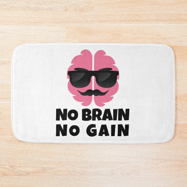 Item preview, No Brain No Gain Funny Motivational Brain Business Success Illustration designed and sold by WordPlayStudio.