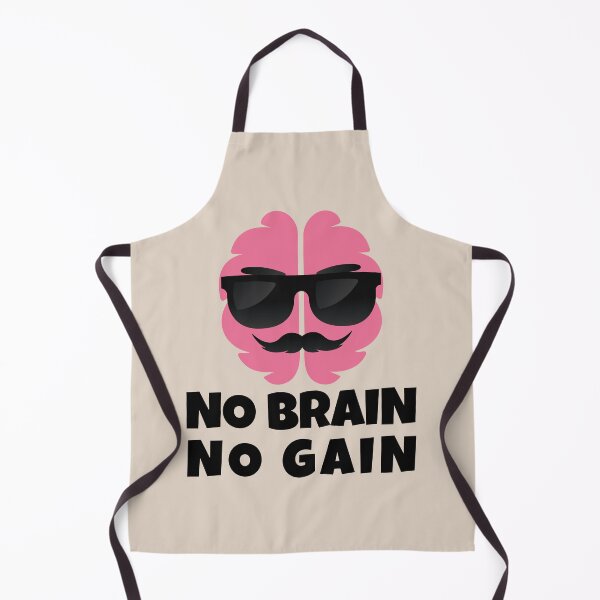 Item preview, No Brain No Gain Funny Motivational Brain Business Success Illustration designed and sold by WordPlayStudio.