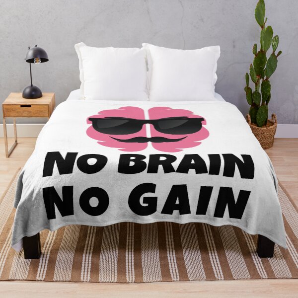 Item preview, No Brain No Gain Funny Motivational Brain Business Success Illustration designed and sold by WordPlayStudio.