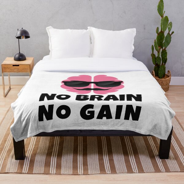 Item preview, No Brain No Gain Funny Motivational Brain Business Success Illustration designed and sold by WordPlayStudio.