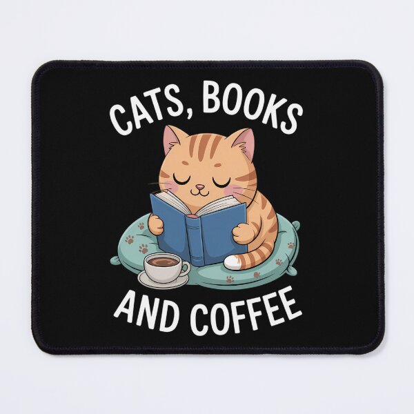 Item preview, Cats Books Coffee Bookish Cat Lover designed and sold by sailorjessiArt.