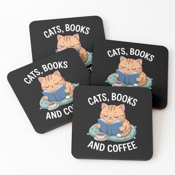 Item preview, Cats Books Coffee Bookish Cat Lover designed and sold by sailorjessiArt.