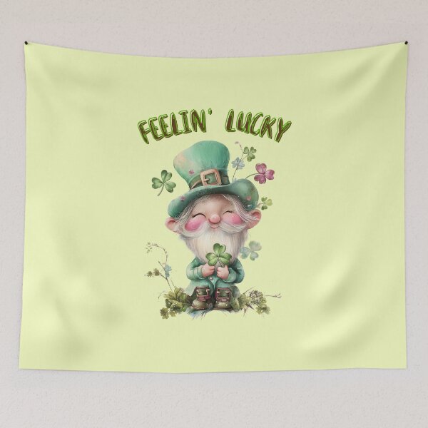 Item preview, "Feelin’ Lucky" Cute Leprechaun with a Clover for St. Patrick's Day designed and sold by illeN-Art-World.