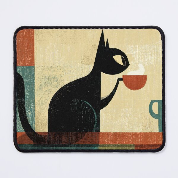 Item preview, Cat enjoying coffee in a cozy cafe designed and sold by anytka.