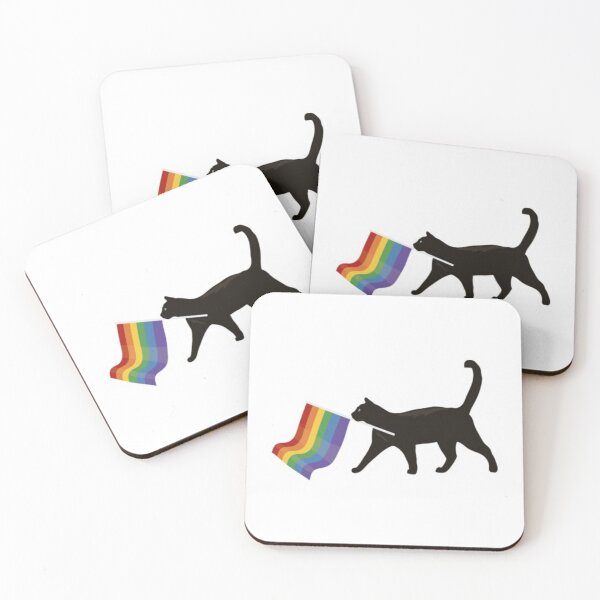 Item preview, Black Cat LGBTQ Flag In Mouth Vintage Design designed and sold by Mustangana.