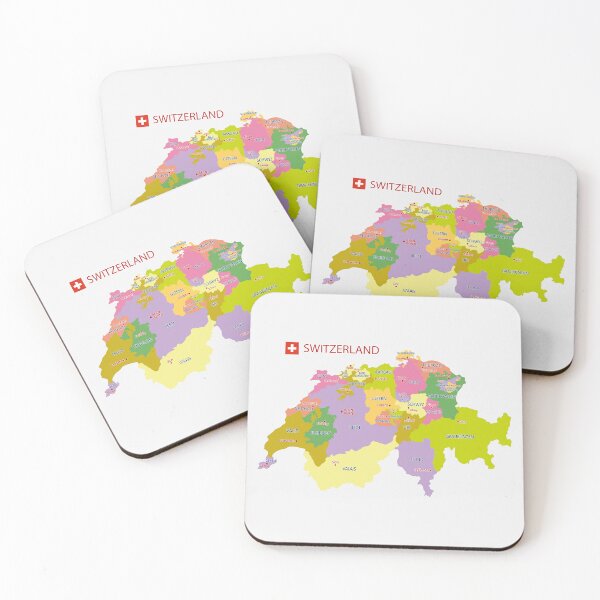 Item preview, Switzerland Political  Map – Colorful Cantons Map of Switzerland designed and sold by alijun.