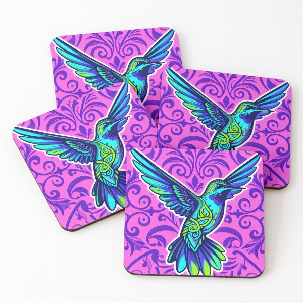Item preview, Colorful Hummingbird Ornamental Design – Vibrant Floral Pattern designed and sold by AnimalAirtistry.