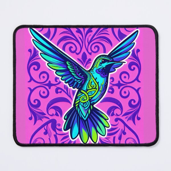 Item preview, Colorful Hummingbird Ornamental Design – Vibrant Floral Pattern designed and sold by AnimalAirtistry.