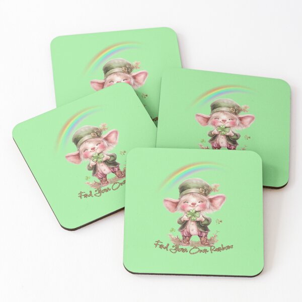 Item preview, "Find Your Own Rainbow" Cute Leprechaun & Rainbow Art designed and sold by illeN-Art-World.
