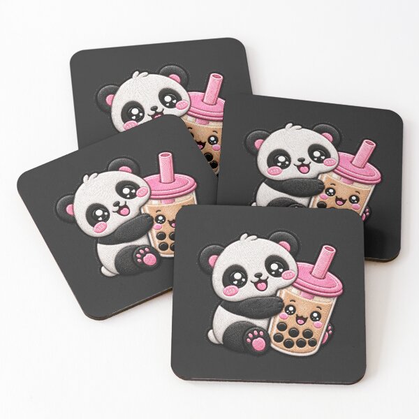 Item preview, Kawaii Baby Panda Bubble Tea Embroidery Patch designed and sold by ColorSplash123.