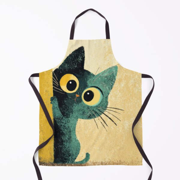 Item preview, Black cat peeking from behind wall designed and sold by anytka.