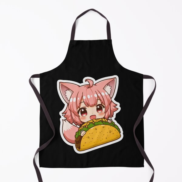 Item preview, Cute Chibi Fox Girl Eating Taco Kawaii Anime Graphic Design designed and sold by Kavya Art.