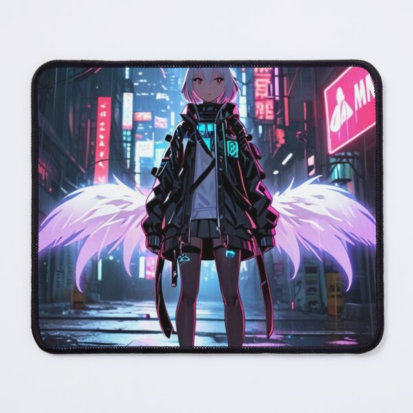 Item preview, Silver Cyber Fox Girl – Holographic Neon Warrior designed and sold by AnimDream .