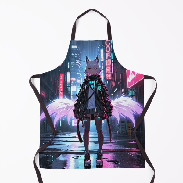 Item preview, Silver Cyber Fox Girl – Holographic Neon Warrior designed and sold by AnimDream .