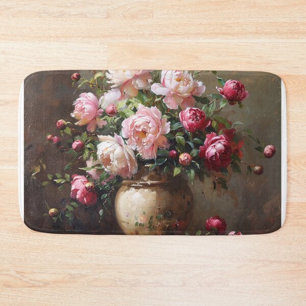 Item preview, Lush Pink Peonies in Golden Antique Vase designed and sold by colorful-white.