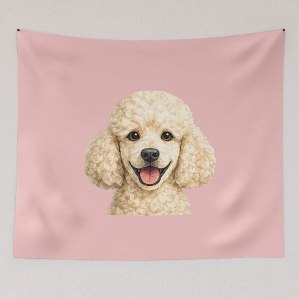 Item preview, Cute Low Poly Poodle Portrait | Geometric Curly Dog Art designed and sold by ThreadTheory976.