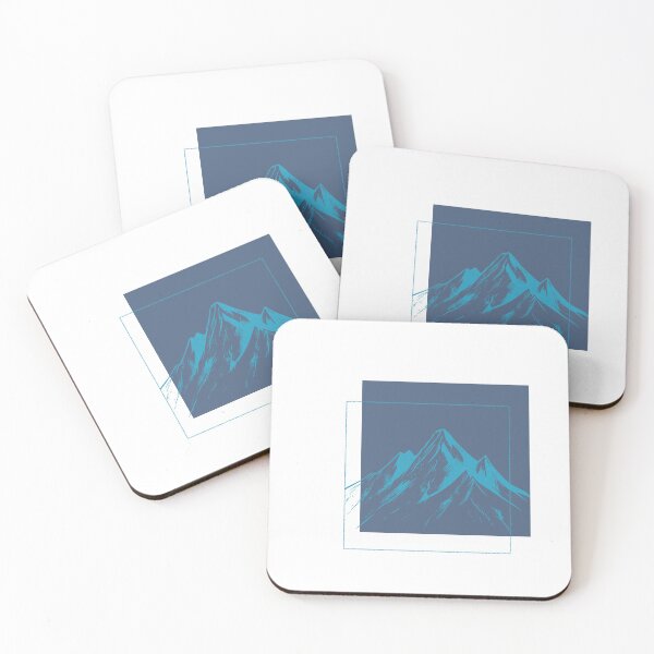 Item preview, Minimalist Blue Mountain Peak Landscape Illustration designed and sold by Atlasoloji.