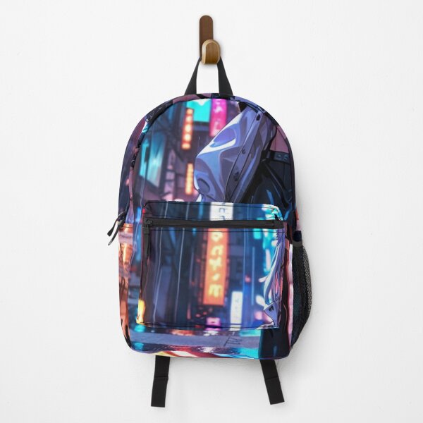 Item preview, Cyberpunk Fox Girl – Neon Silver Samurai Aesthetic designed and sold by AnimDream .